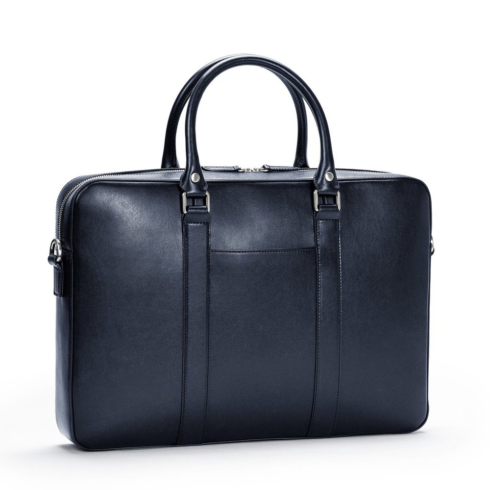 Linjer Soft Briefcase - Navy Leather